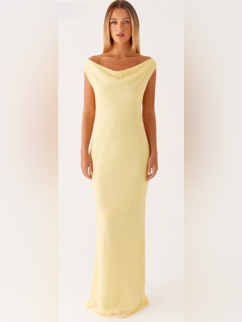 Peppermayo Pale Yellow Cowl Maxi Dress - Picture 2 of 3